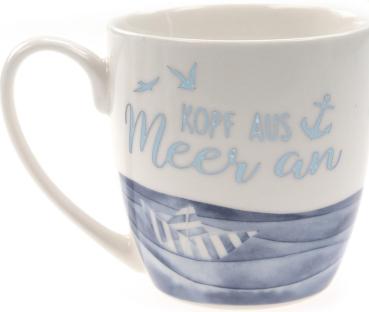 Preview: Tasse Becher "Kopf aus, Meer an", Füllmenge 350ml