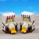 2er Set Magnet Möwe im Strandkorb