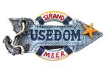 Magnet blauer Pfeil Usedom mit Rettungsring